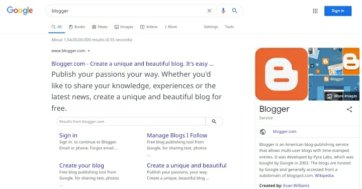 blogger google search (blog kya hai blogger pr free me blog kaise banaye)