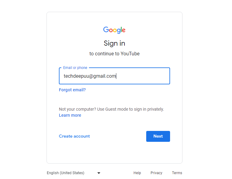 Youtube-signup